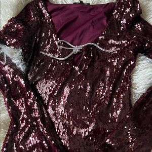 Sequin Dress With Bow